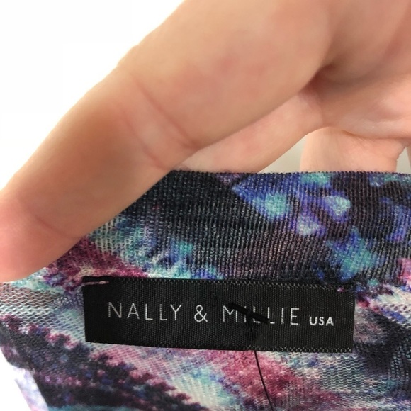 Nally & Millie Geometric Print Tunic Large Purple - Picture 5 of 8